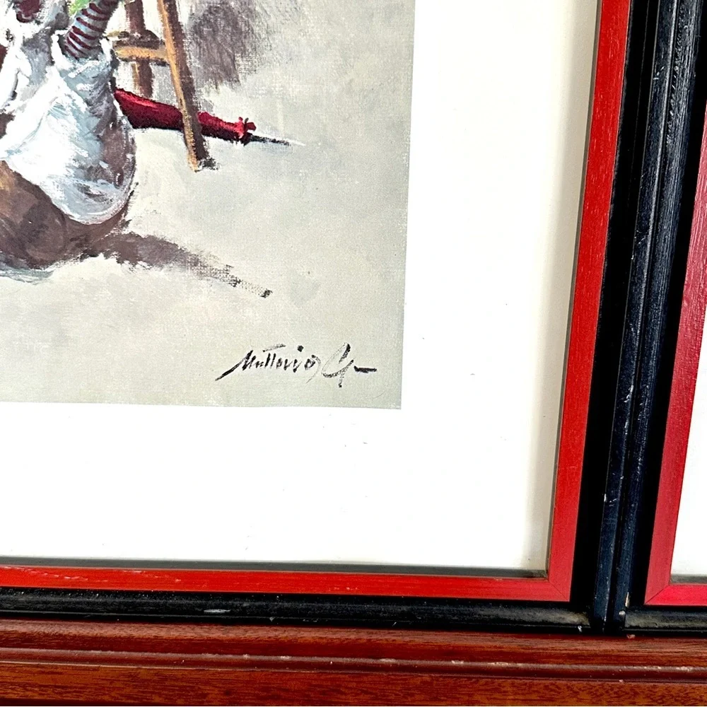 Vintage Clown Prints Kitsch Clown Wall Art Framed Antoni Mut Torraja Spanish Art